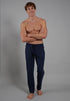 CECEBA Men’s 100% Cotton Blue Check Long  Cotton Checked Lounge & Sleep Pants 31046